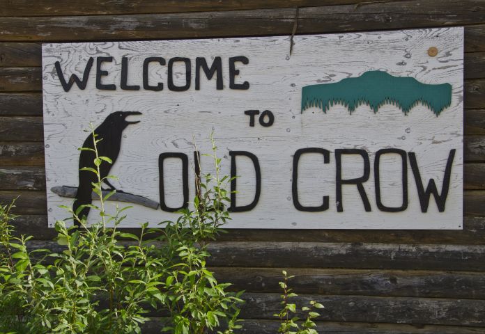 Welcome to Old Crow sign.