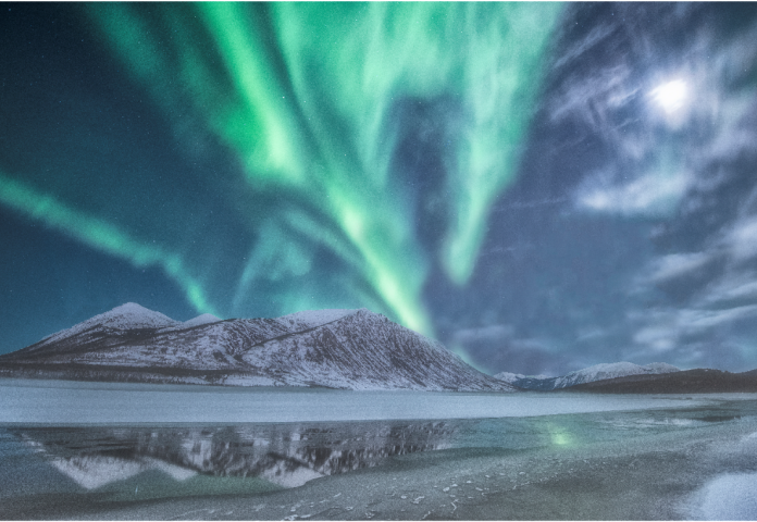 Northern Lights over Nares Mountain.