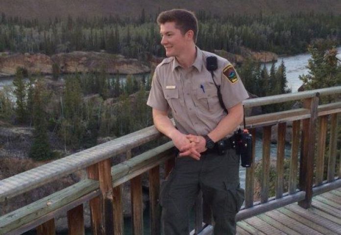 Park officer at Five Finger Rapids.