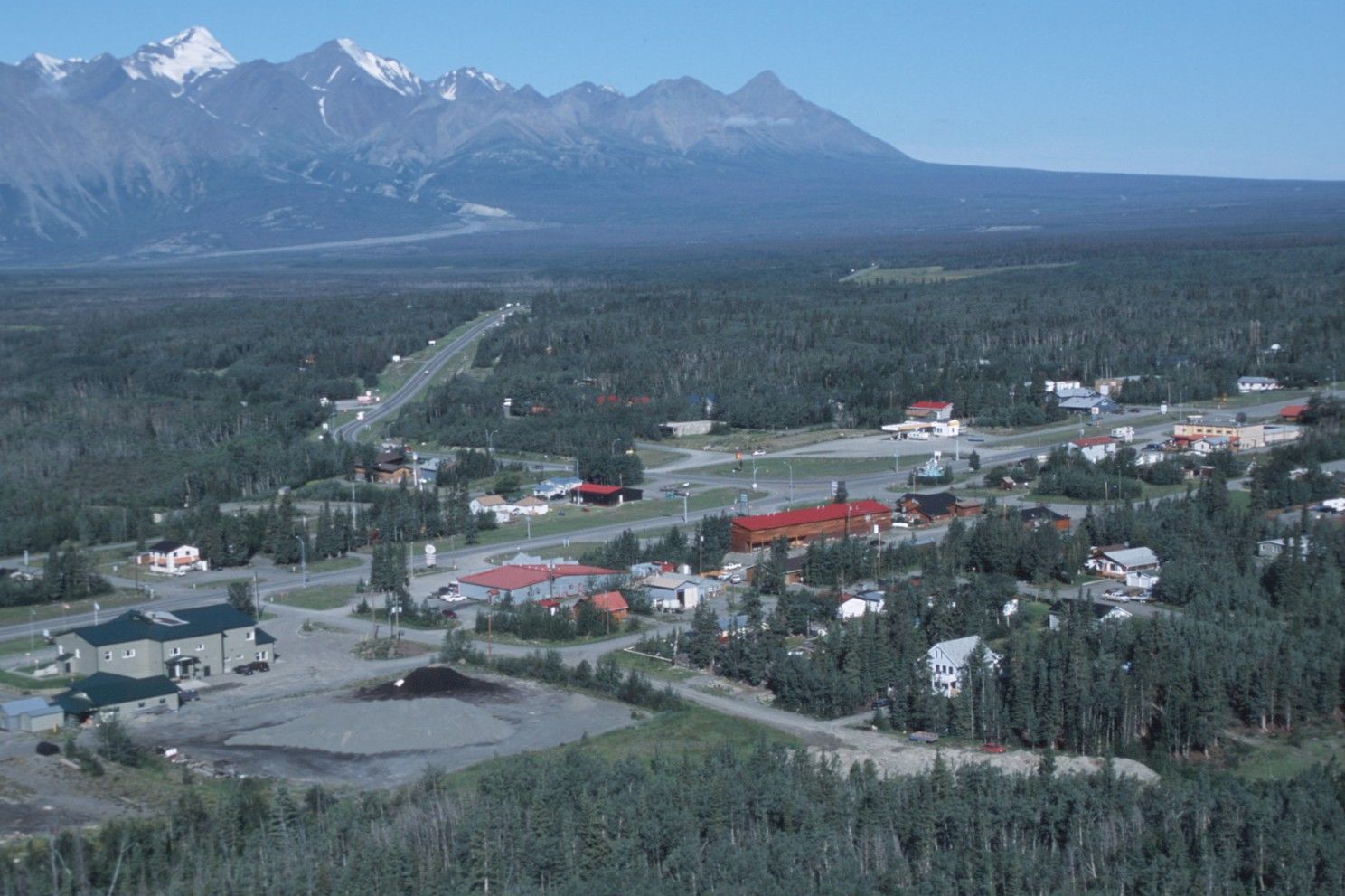 aerial photo of Haines Junction