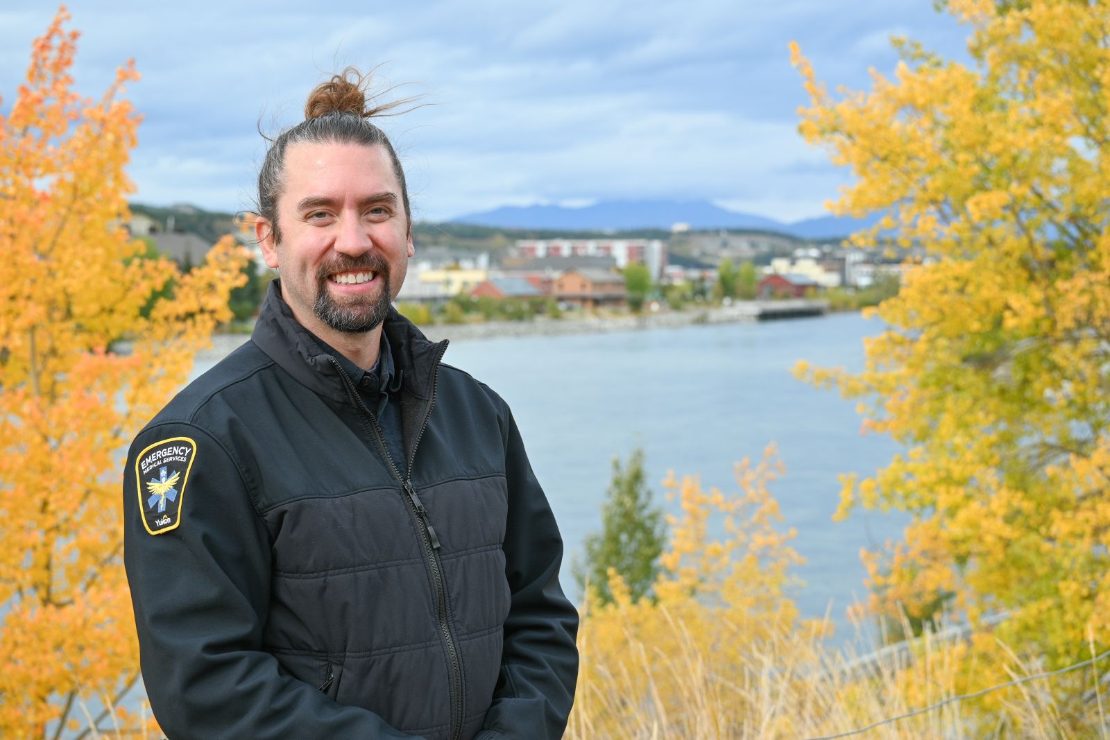 Justin is a paramedic specialist in Whitehorse, here shown by the Yukon River