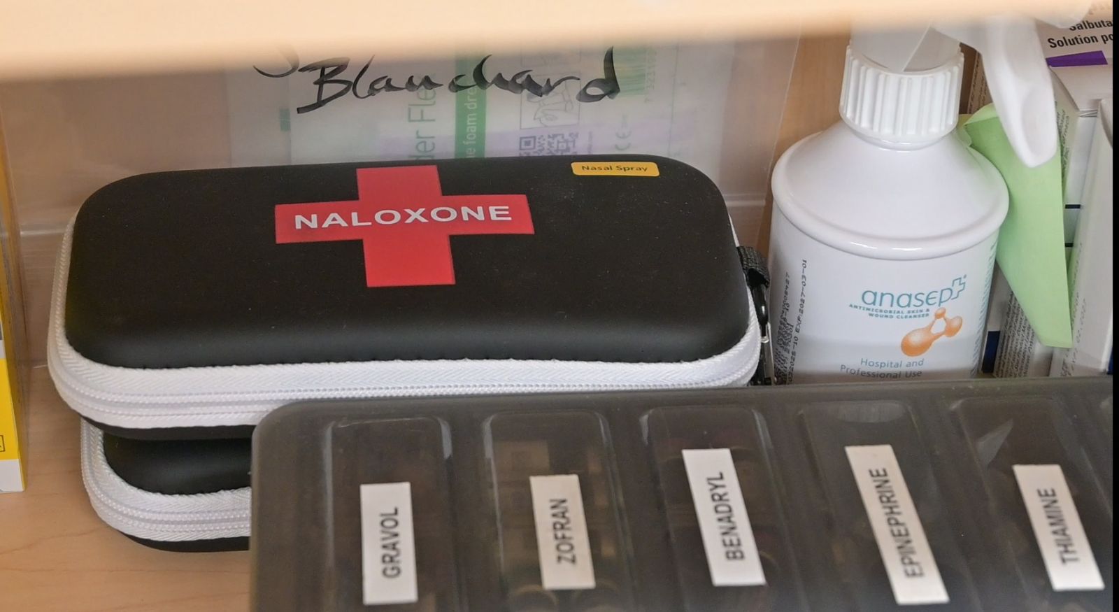 A Naloxone kit is seen in Whitehorse ready to be used in case of need.