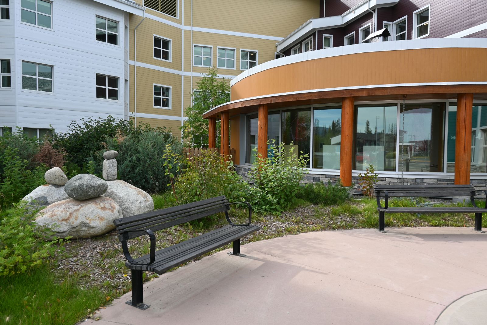 The exterior of Whistle Bend Place in Whitehorse, Yukon