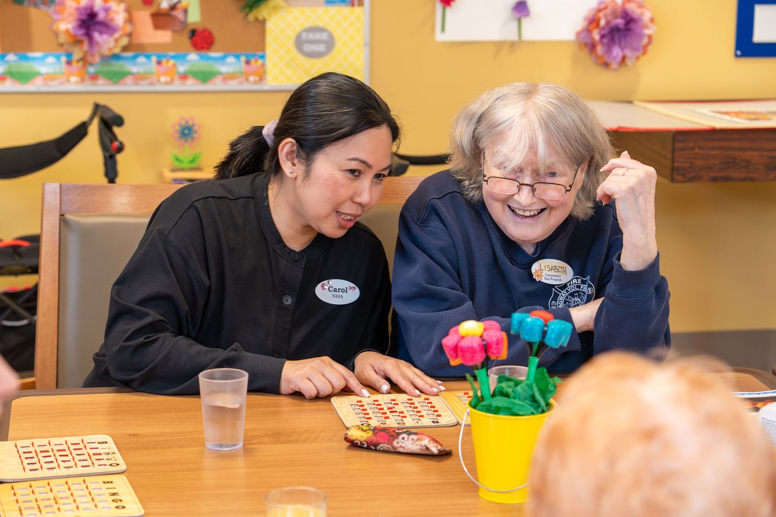 A health care assistant with a client in Whitehorse