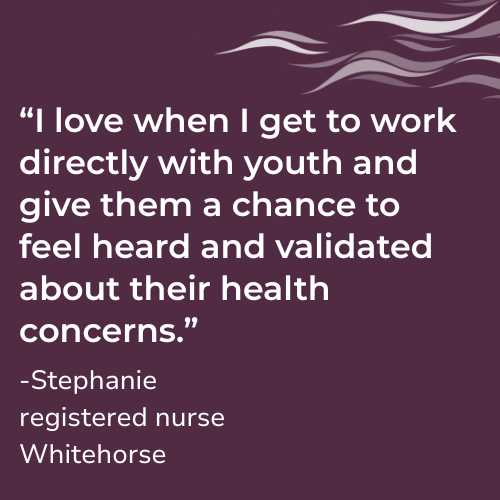 a quote board says "“I love when I get to work directly with youth and give them a chance to feel heard and validated about their health concerns.” 