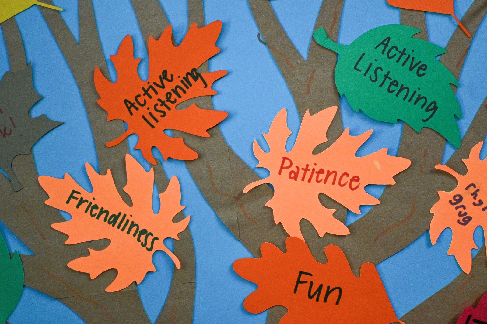 Artwork at the Youth Outreach Clinic includes the tree of qualities
