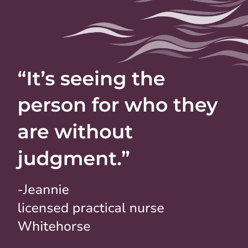 An illustrated quote reads: "It's seeing the person for who they are without judgment"