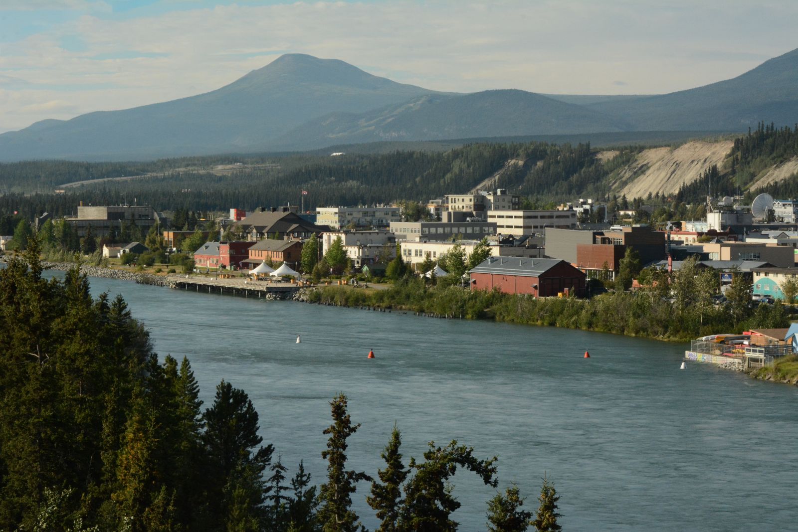 The city of Whitehorse is alongside the Yukon River