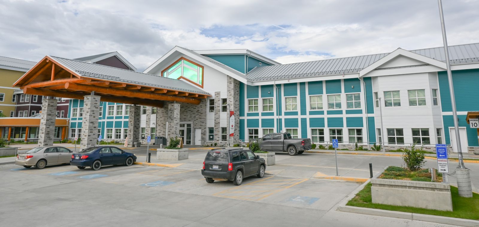 The exterior of Whistle Bend Place in Whitehorse, Yukon