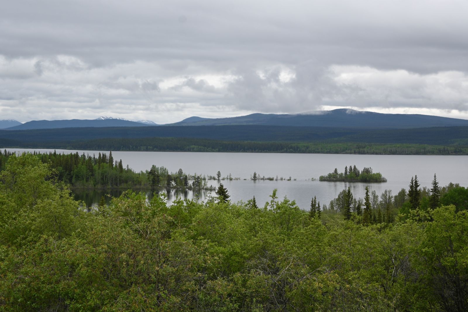 Scenery near Teslin shows rivers and mountains