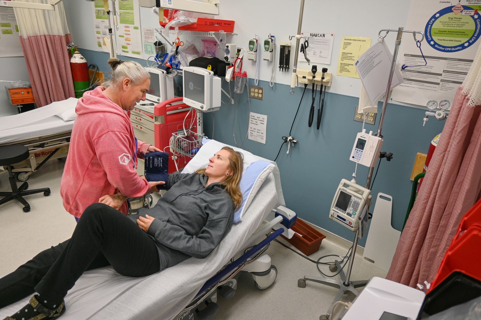 "When people ask me what my job is, I say I'm a combination of nurse, pharmacist, X-ray tech lab, tech and paramedic," says Trishia of her work.