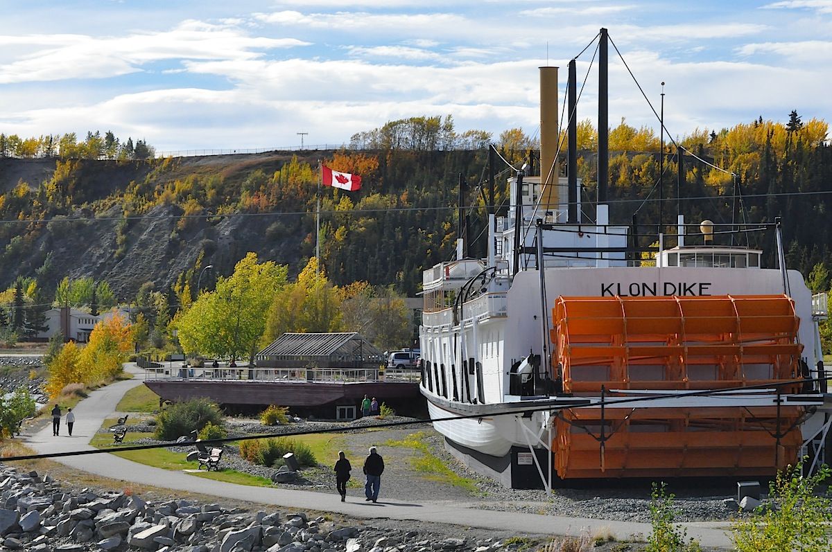 Whitehorse Yukon is seen in fall colours