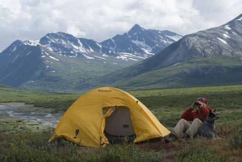 Camping in splendid alpine scenery.