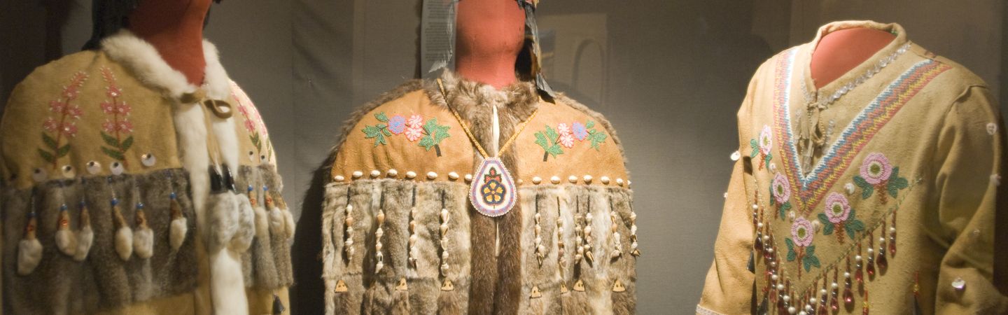Traditional clothing on display at Burwash Landing Museum.