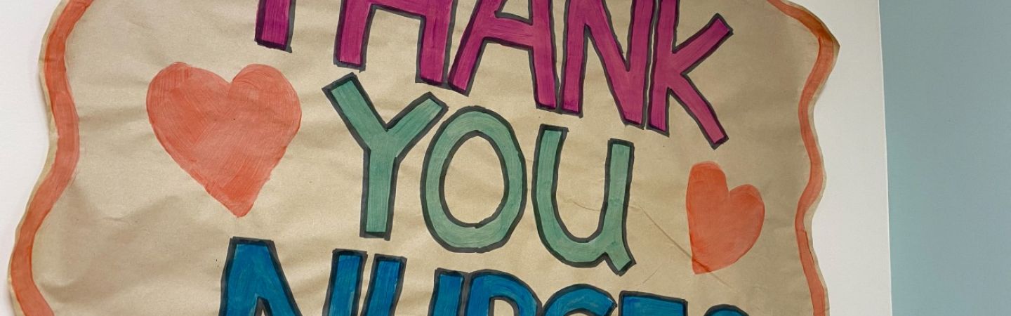 "Thank you nurses" sign