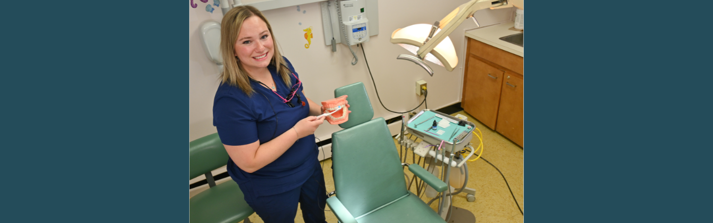 A dental hygienist with the Yukon Children's Dental Program is shown in Whitehorse