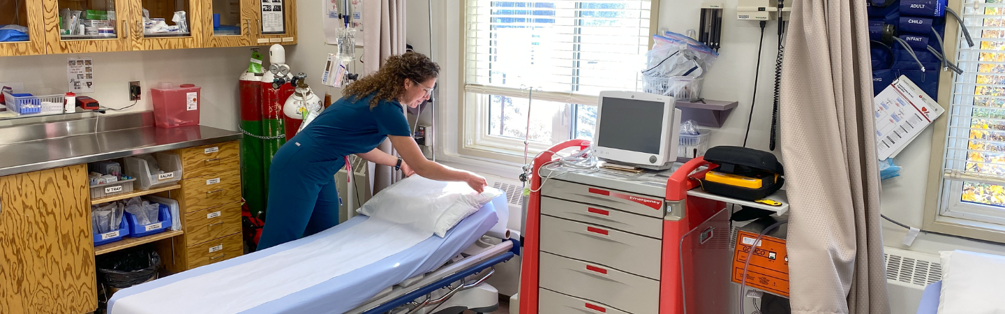 A nurse is shown at work at the Haines Junction Health Centre