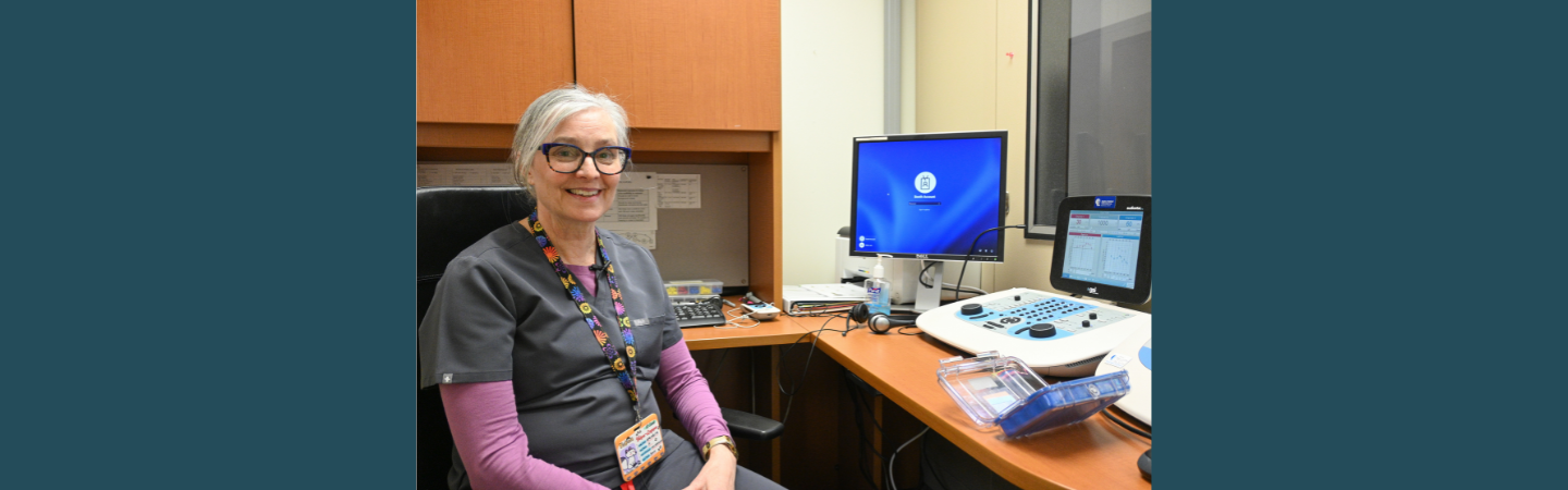 An audiologist is seen at work in Whitehorse providing a hearing test